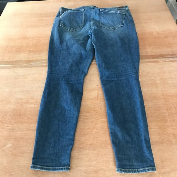 Paige Verdugo Ankle Jeans Women 32 Blue Destructed Mid Rise Distressed Preppy - Picture 2 of 13